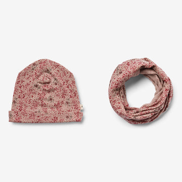 Wheat Wool  Set aus Wollmütze und Schlauchtuch Arta Acc 2392 cherry flowers