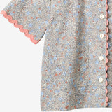 Wheat Main Shirt S/S Spitze Vilma Shirt 2650 air blue flowers