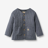 Wheat Main Steppjacke Siggo Jacket 1312 greyblue slub stripe