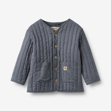 Wheat Main Steppjacke Siggo Jacket 1312 greyblue slub stripe