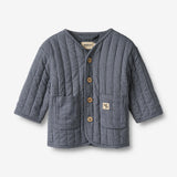 Wheat Main Steppjacke Siggo Jacket 1312 greyblue slub stripe
