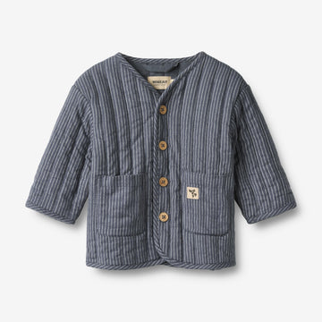 Wheat Main Steppjacke Siggo Jacket 1312 greyblue slub stripe