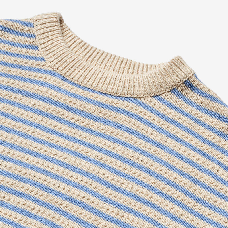 Wheat Main  Stickpullover Chris Knitted Tops 4103 azure stripe