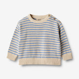 Wheat Main  Stickpullover Chris Knitted Tops 4103 azure stripe