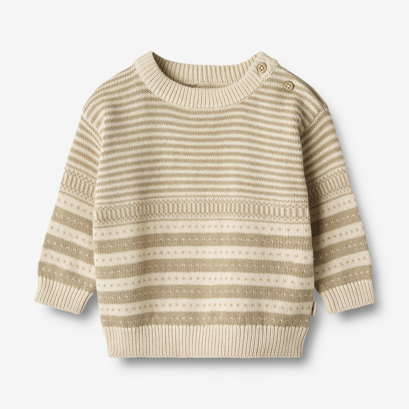 Wheat Main  Stickpullover Janus Knitted Tops 0172 grey sand