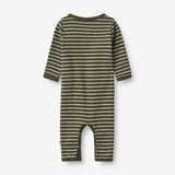 Wheat Main  Strampler Finn | Baby Jumpsuits 4076 dark green stripe