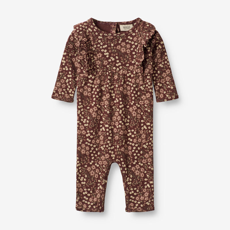 Wheat Main  Strampler Kira | Baby Jumpsuits 2117 aubergine berries