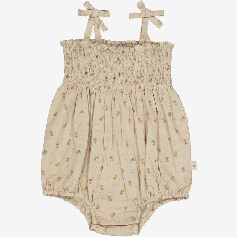 Wheat Main  Strampler Lucie Suit 5058 fossil flowers dot