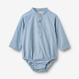 Wheat Main Strampler Shirt Victor Romper 9633 blue chambrey