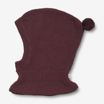 Wheat Outerwear Strick-Balaclava Pomi | Baby Outerwear acc. 2118 aubergine