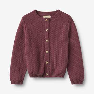 Wheat Main Strick-Cardigan Magnella Cardigan 3118 eggplant