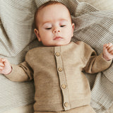 Wheat Main Strick-Cardigan Nico Knitted Tops 9574 warm sand melange