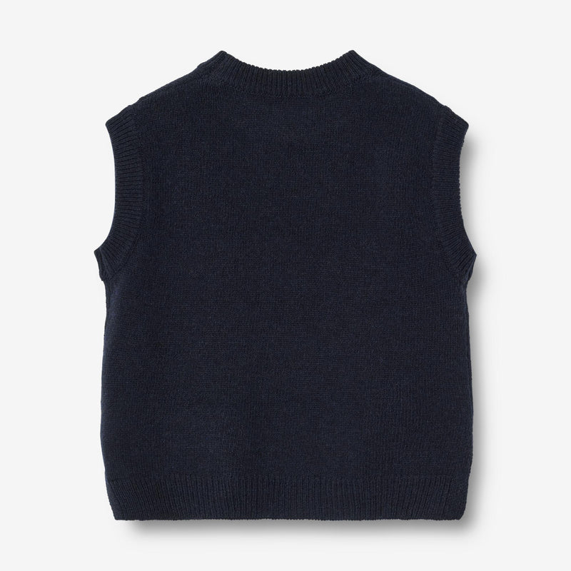 Wheat Main Strick Vest Cuba Knitted Tops 1432 navy