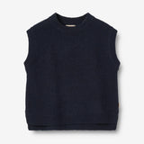 Wheat Main Strick Vest Cuba Knitted Tops 1432 navy