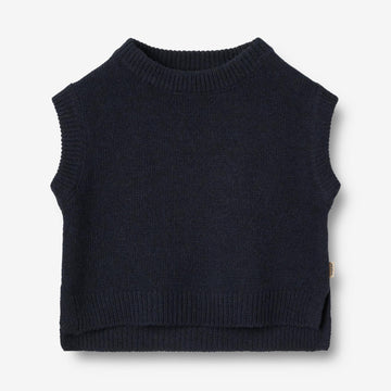 Wheat Main Strick Vest Cuba Knitted Tops 1432 navy