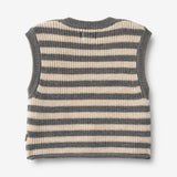 Wheat Main Strick Vest Ruby Knitted Tops 0175 grey stripe