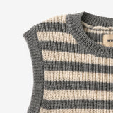Wheat Main Strick Vest Ruby Knitted Tops 0175 grey stripe