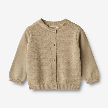 Wheat Main  Strickjacke Bjørn Knitted Tops 0172 grey sand