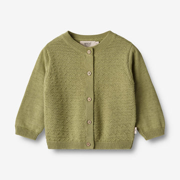 Wheat Main  Strickjacke Bjørn Knitted Tops 4122 sage