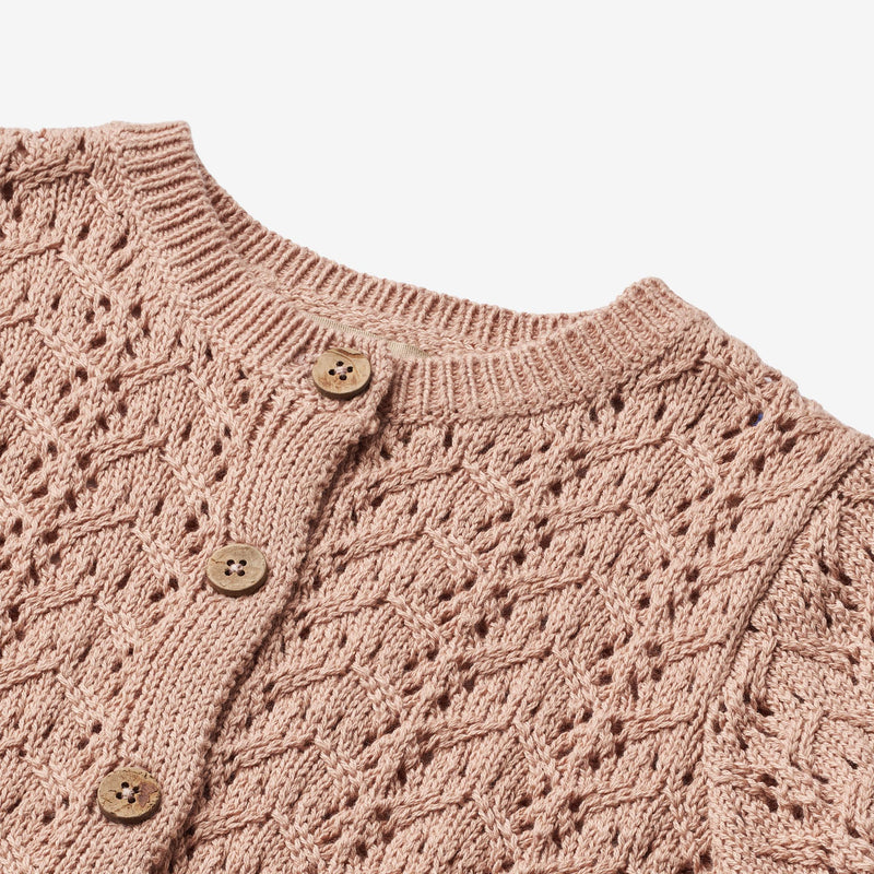 Wheat Main Strickjacke Celia | Baby Knitted Tops 1157 moonlight rose