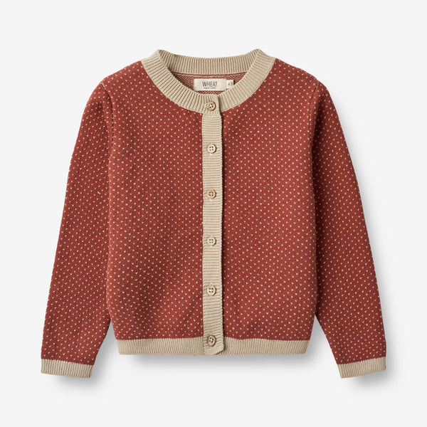 Wheat Strickjacke Elga Knitted Tops 2076 red beige