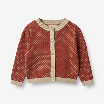 Wheat Main  Strickjacke Elga | Baby Knitted Tops 2076 red beige
