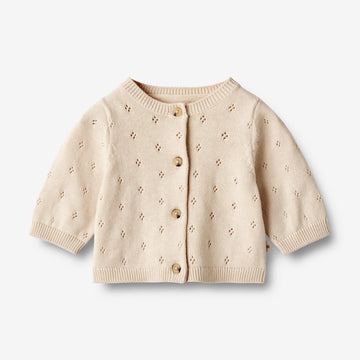 Wheat Main Strickjacke Maia | Baby Knitted Tops 3336 sandshell