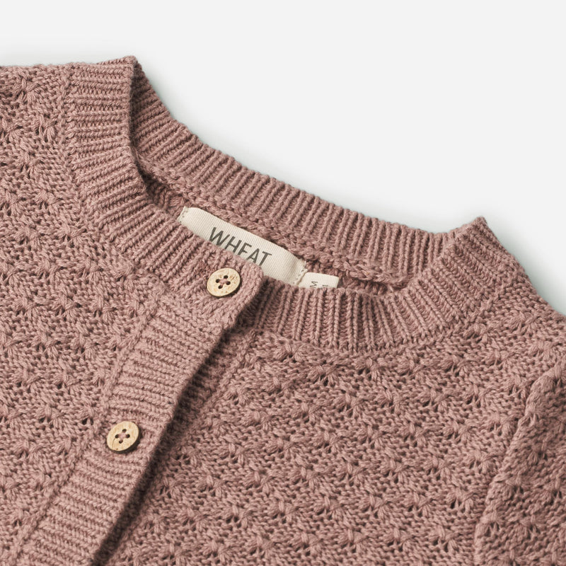 Wheat Main  Strickjacke Maia | Baby Knitted Tops 1349 lavender rose