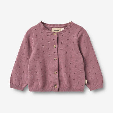 Wheat Main Strickjacke Maia | Baby Knitted Tops 1308 lavender dawn