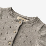 Wheat Main Strickjacke Maia | Baby Knitted Tops 3229 warm grey melange
