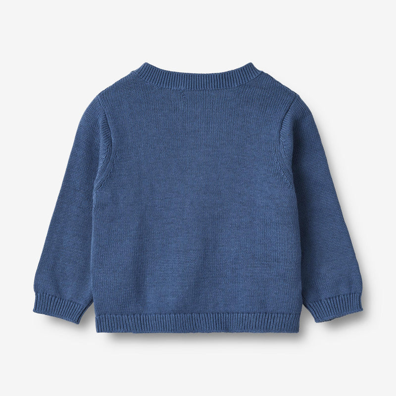 Wheat Main Strickjacke Siggi | Baby Knitted Tops 1173 deep ocean