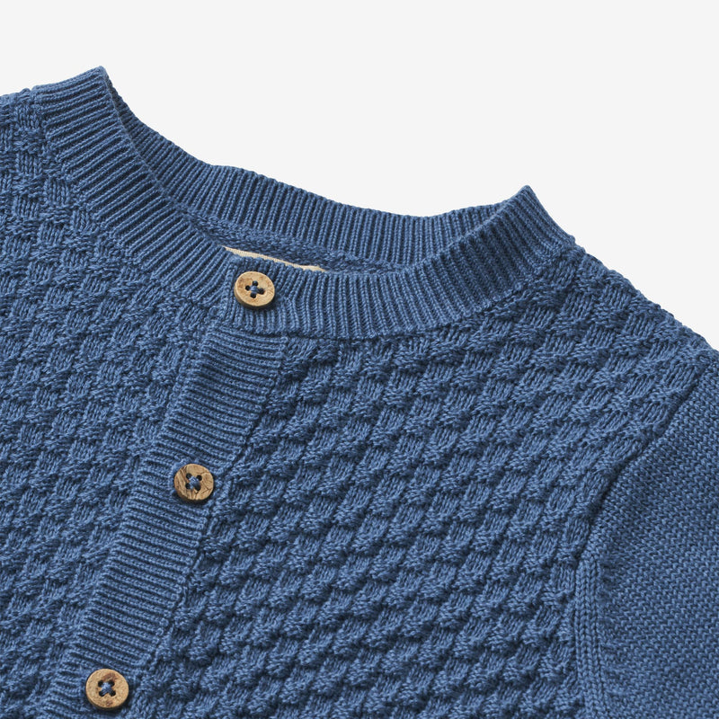 Wheat Main Strickjacke Siggi | Baby Knitted Tops 1173 deep ocean
