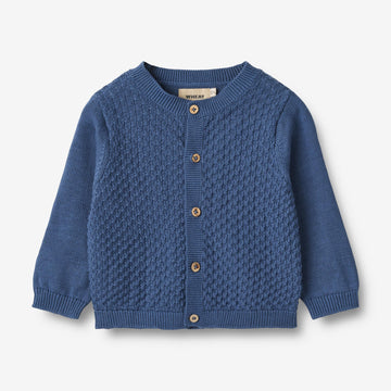 Wheat Main Strickjacke Siggi | Baby Knitted Tops 1173 deep ocean