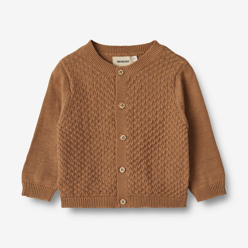 Wheat Main Strickjacke Siggi | Baby Knitted Tops 5073 caramel