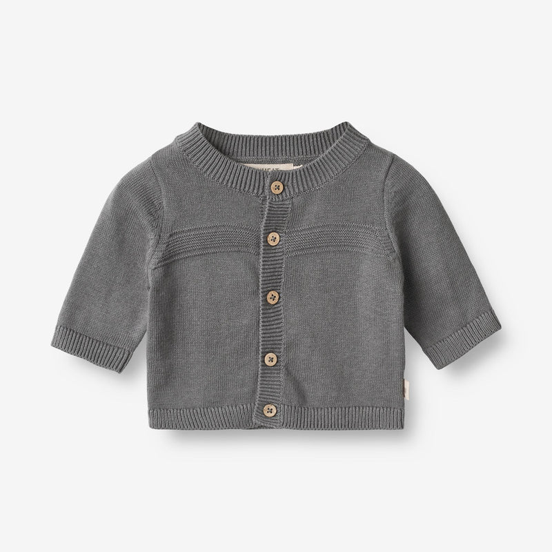 Wheat Main  Strickjacke Sofus | Baby Knitted Tops 1525 autumn sky
