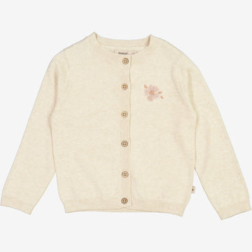 Wheat Main  Strickjacke Suzy mit Handstickerei Knitted Tops 1101 cloud melange