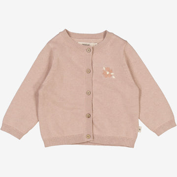 Wheat Main  Strickjacke Suzy mit Handstickerei | Baby Knitted Tops 1356 pale lilac