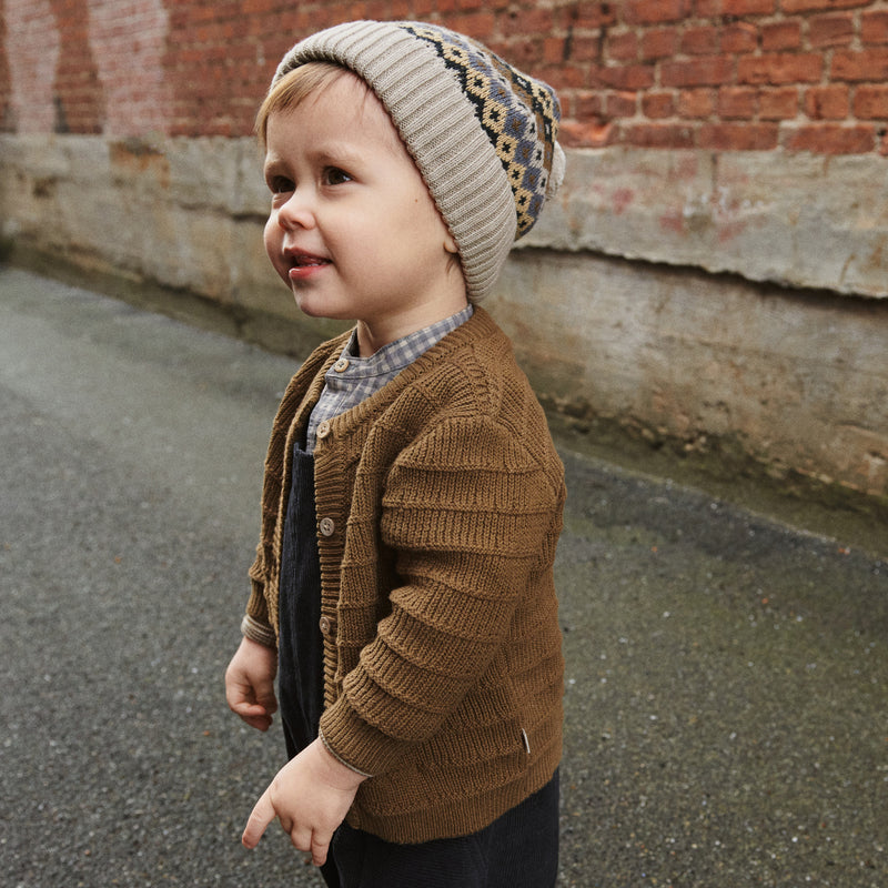 Wheat Main  Strickjacke Villy | Baby Knitted Tops 4143 green bark