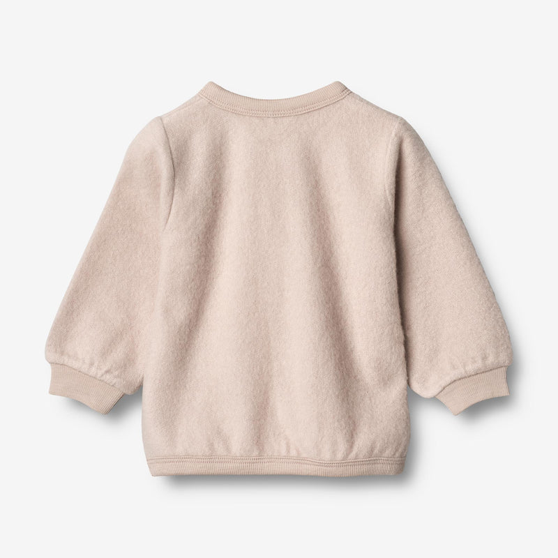 Wheat Wool  Strickjacke aus gefilzter Merinowolle | Baby Sweatshirts 1356 pale lilac