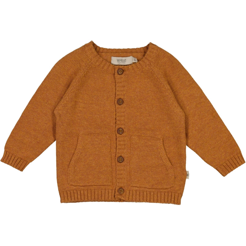 Wheat Main Strickjacke klassisch Knitted Tops 3025 cinnamon melange