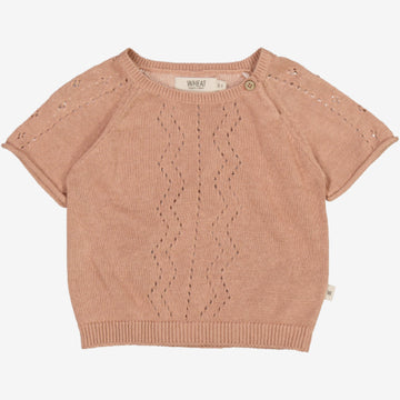 Wheat Main  Strickoberteil Bella | Baby Knitted Tops 2031 rose dawn