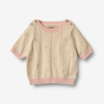 Wheat Main Strickoberteil S/S Malvina Top 3336 sandshell