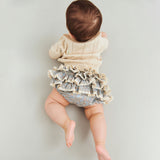 Wheat Main Strickoberteil S/S Malvina Top 9731 sandshell white flowers