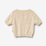 Wheat Main Strickoberteil S/S Malvina Top 9731 sandshell white flowers