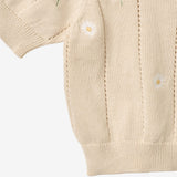Wheat Main Strickoberteil S/S Malvina Top 9731 sandshell white flowers