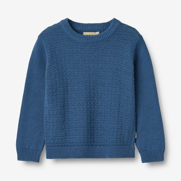 Wheat Main Strickpullover Borris Knitted Tops 1173 deep ocean