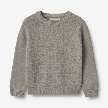 Wheat Main Strickpullover Borris Knitted Tops 3229 warm grey melange