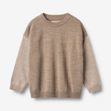 Wheat Main Strickpullover Finley Knitted Tops 9556 grey camel melange