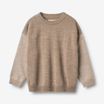 Wheat Main Strickpullover Finley Knitted Tops 9556 grey camel melange