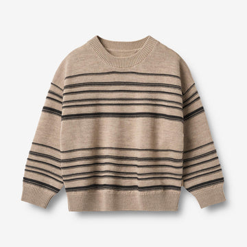 Wheat Main Strickpullover Flores Knitted Tops 9568 sand black stripe